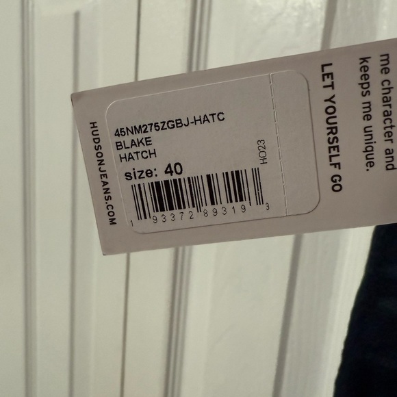 Hudson Men’s Blake Hatch Medium Wash Slim Straight waist 40 x 34 NWT Blue Jeans - Picture 9 of 15